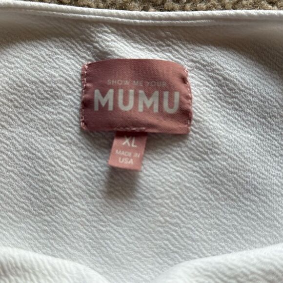 Show Me Your MUMU Women White Jasmine Halterneck Bodysuit Size XL - Picture 8 of 9